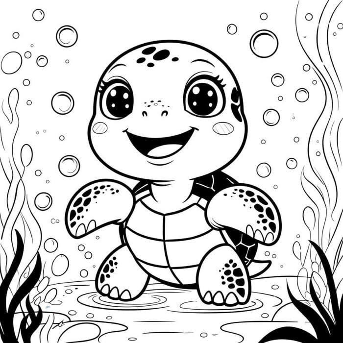 Hình tranh tô màu con rùa có cấu trúc phức tạp