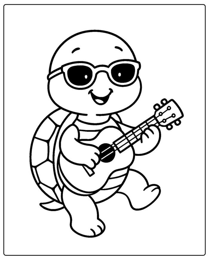 Hình tranh tô màu con rùa phù hợp cho tô nhanh