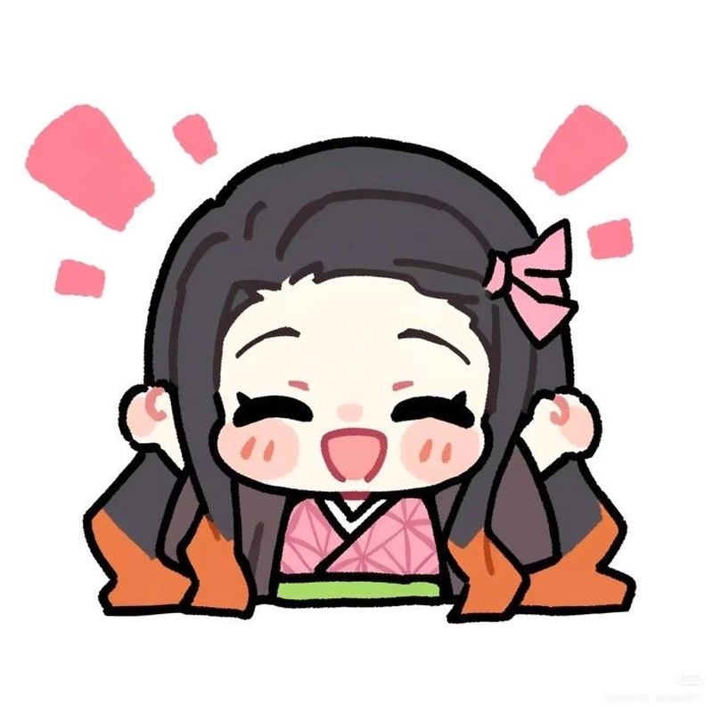 Ảnh Kamado Nezuko xinh đẹp nhẹ nhàng phong cách chibi