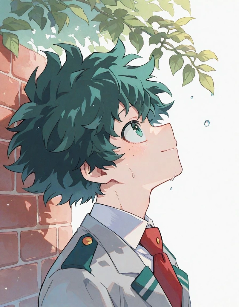 Ảnh Midoriya Izuku ánh mắt kiên định trước trận chiến