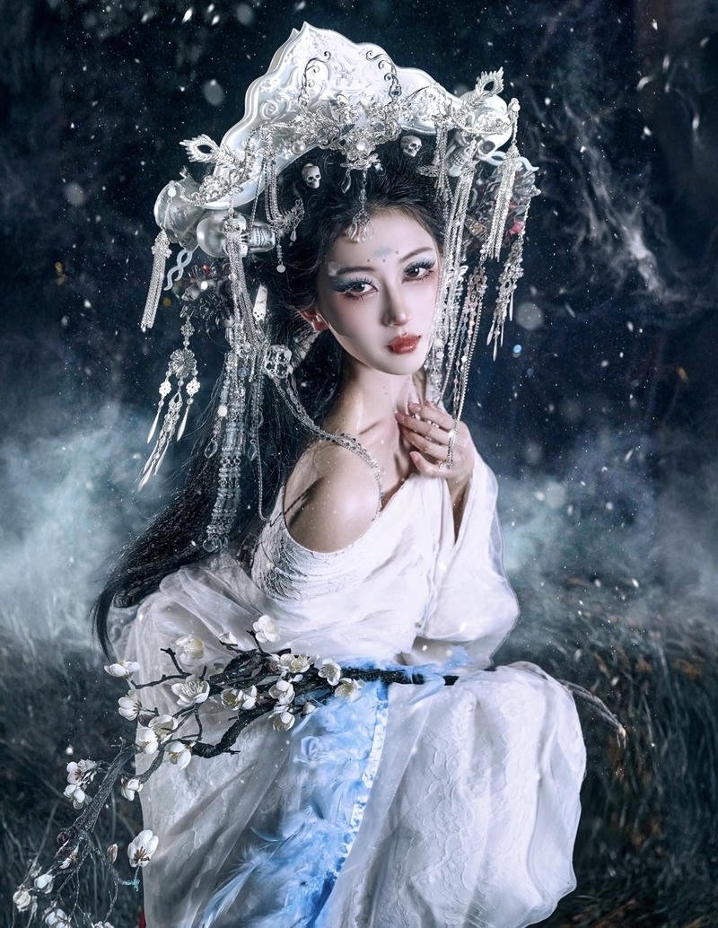 Ảnh cosplay yêu quái xương trắng phong cách cổ điển đẹp