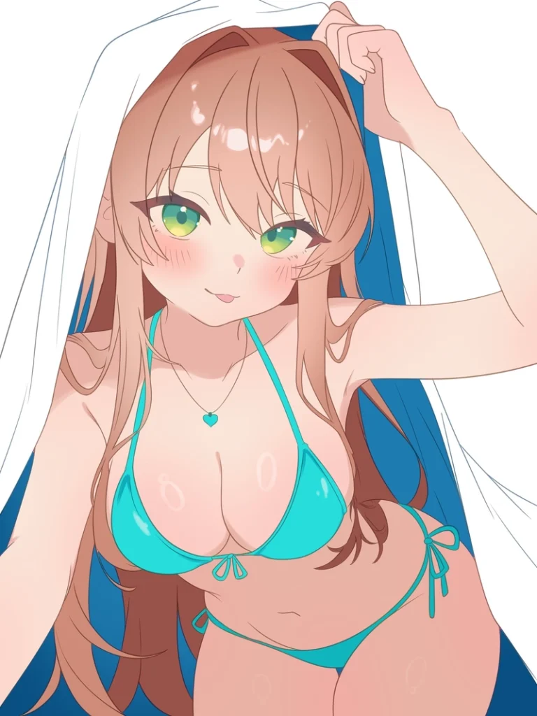 Hentai Monika bikini bé xíu ướt sũng cực sexy