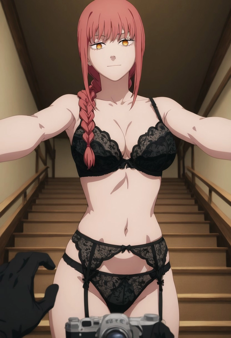 Hình Makima hentai đứng khoe ngực đầy