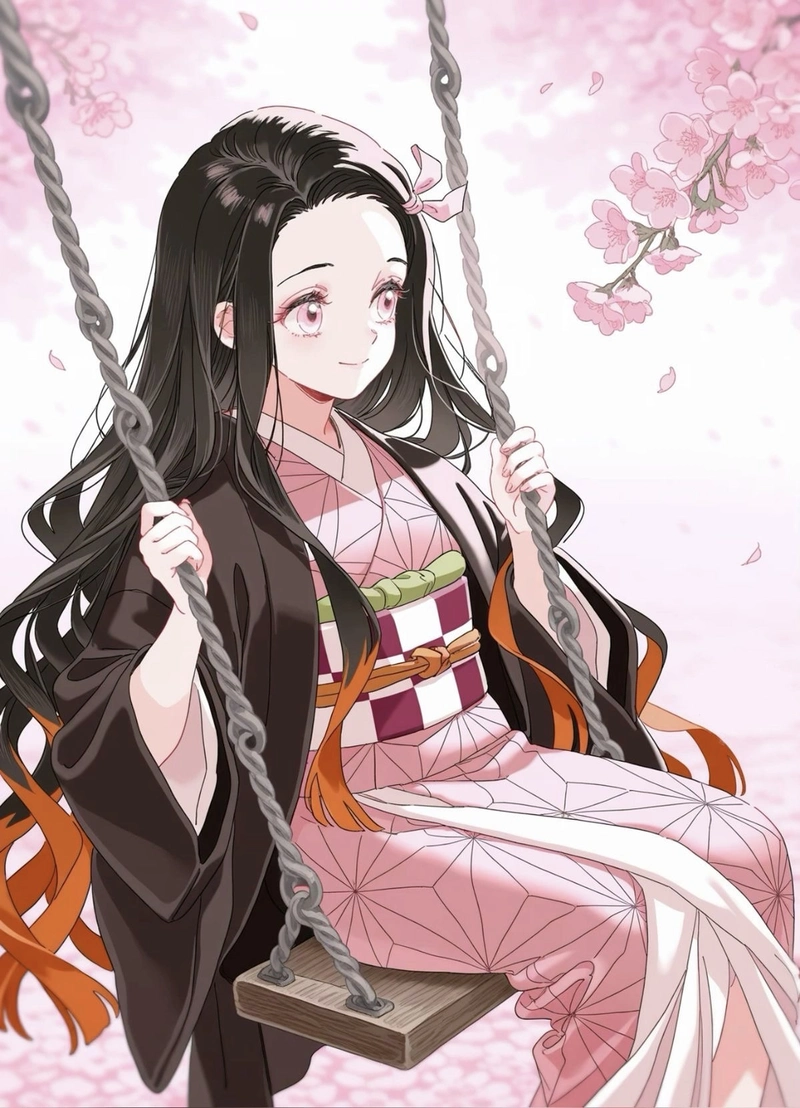 Hình nền Kamado Nezuko xinh đẹp anime cực kỳ ấn tượng