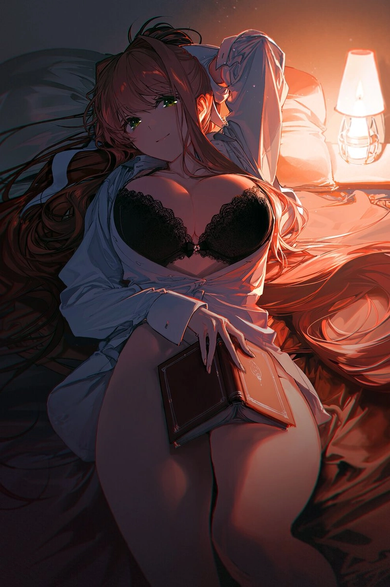 Monika hentai bikini mỏng manh lộ gần như hết