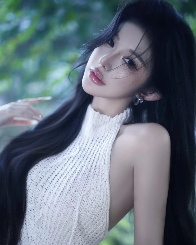 Nụ cười ngọt ngào của cô gái tóc dài rất xinh