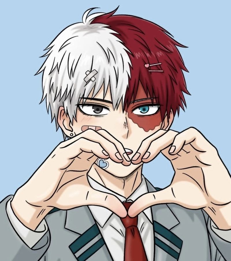 Todoroki tạo dáng cool ngầu mạnh mẽ chuẩn phong cách anime