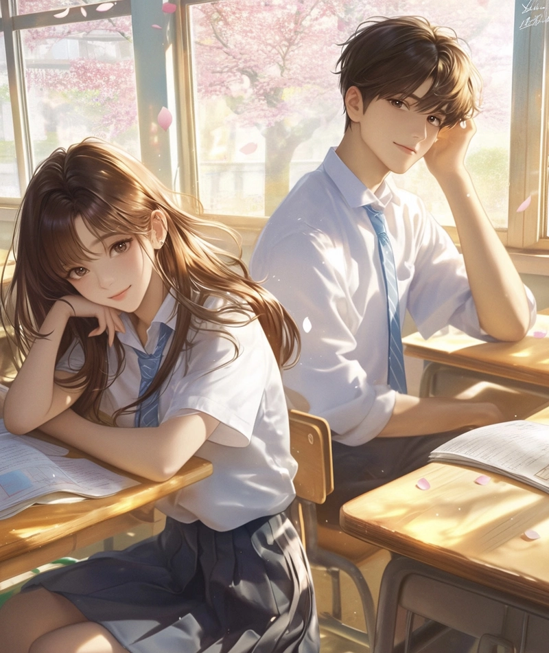 Ảnh anime cặp đôi buồn nhẹ nhàng cuốn hút