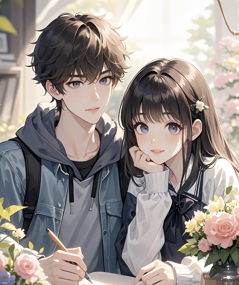 Ảnh anime cặp đôi đẹp nhẹ nhàng dễ thương