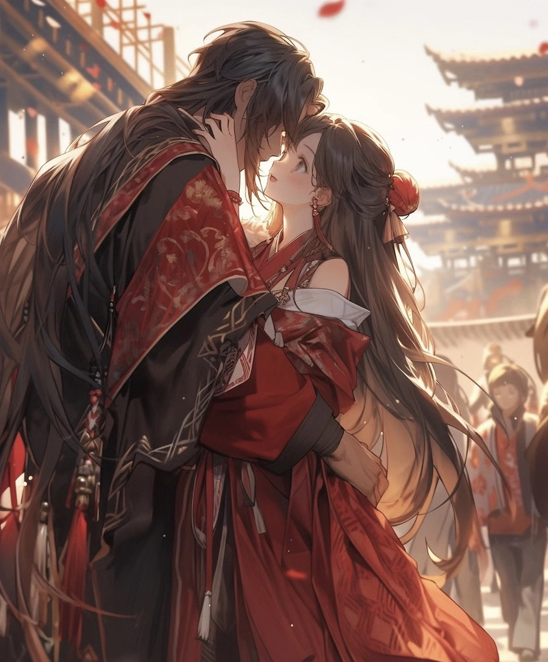 Ảnh anime cặp đôi đẹp phong cách đơn giản