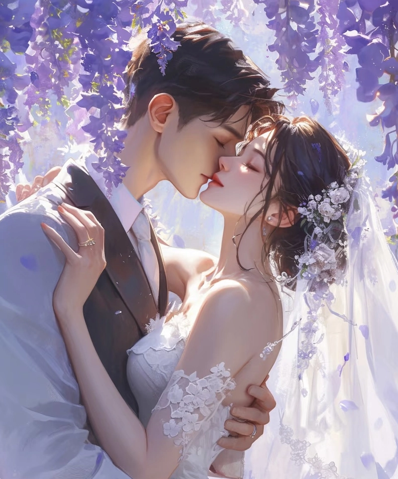 Ảnh cô dâu chú rể anime cùng phong cách lãng mạn