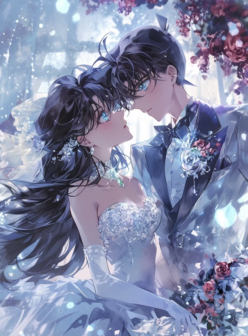 Ảnh cô dâu chú rể anime đầy cảm giác ấm áp