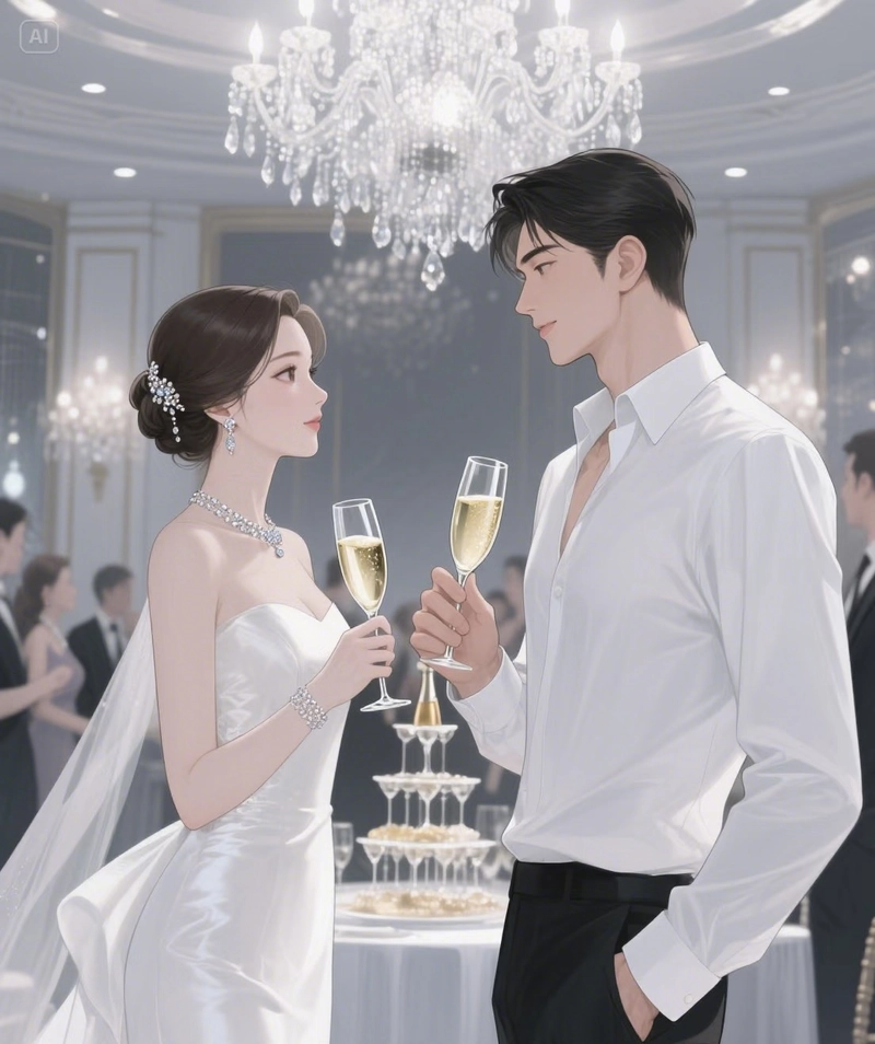 Ảnh cô dâu chú rể anime mang phong cách ngọt ngào