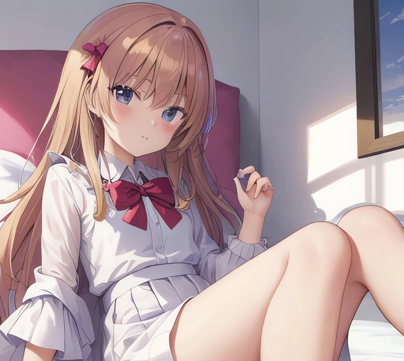 Ảnh gái anime mlem với tạo dáng đáng yêu tự nhiên