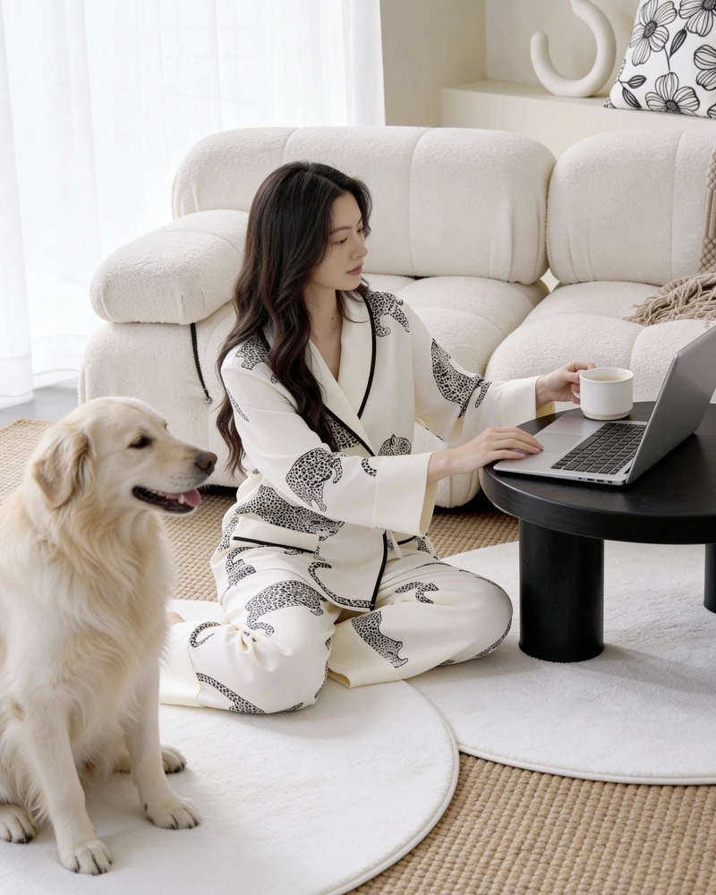 Ảnh gái xinh mặc đồ ngủ mang vẻ thư giãn nữ tính