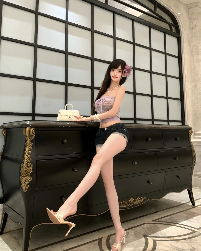 Ảnh gái xinh mặc quần ngắn mang nét thanh lịch cuốn hút