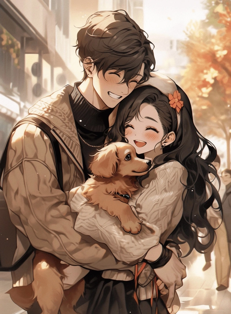 Ánh mắt anime cặp đôi đầy tình cảm