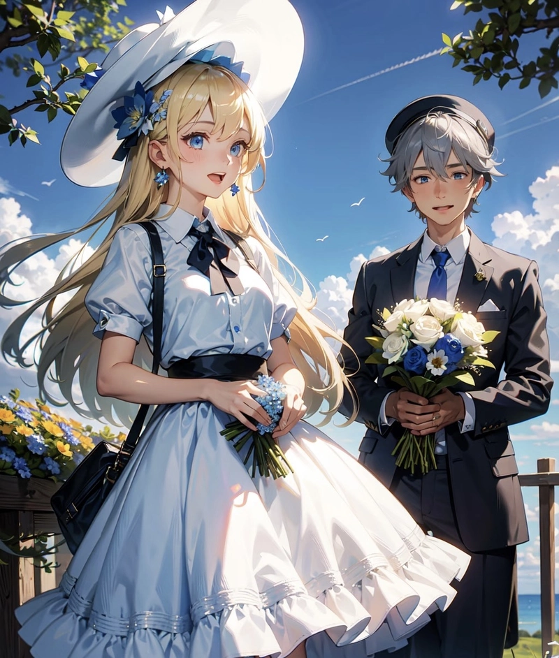 Cảnh đẹp anime cặp đôi đầy lãng mạn