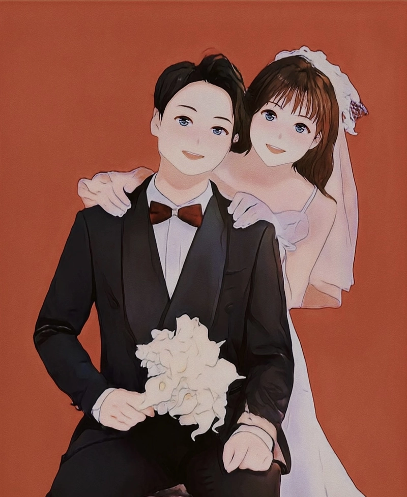 Cô dâu chú rể anime với phong cách dễ thương