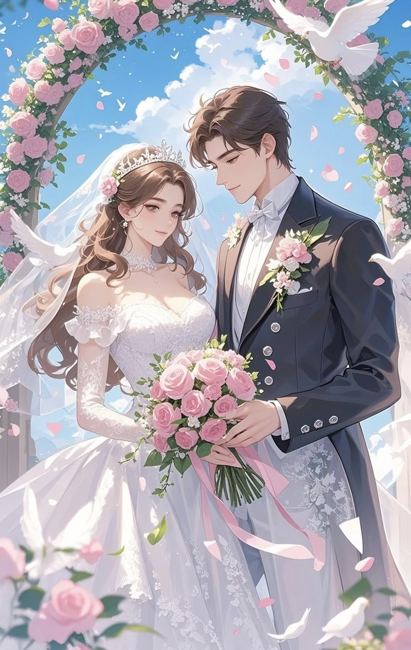 Cô dâu chú rể anime với thần thái nổi bật