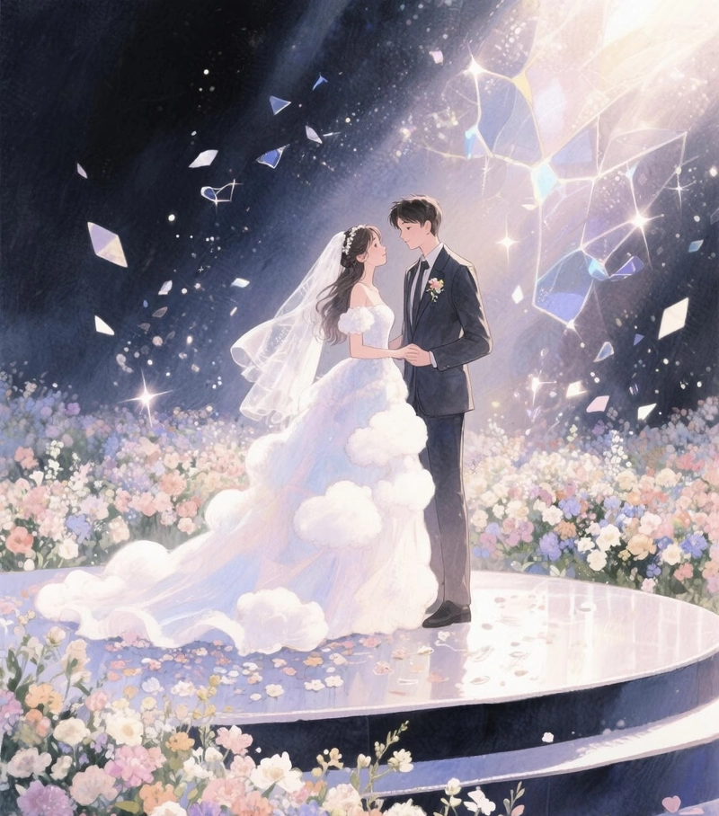 Cô dâu chú rể anime với vẻ đẹp nhẹ nhàng