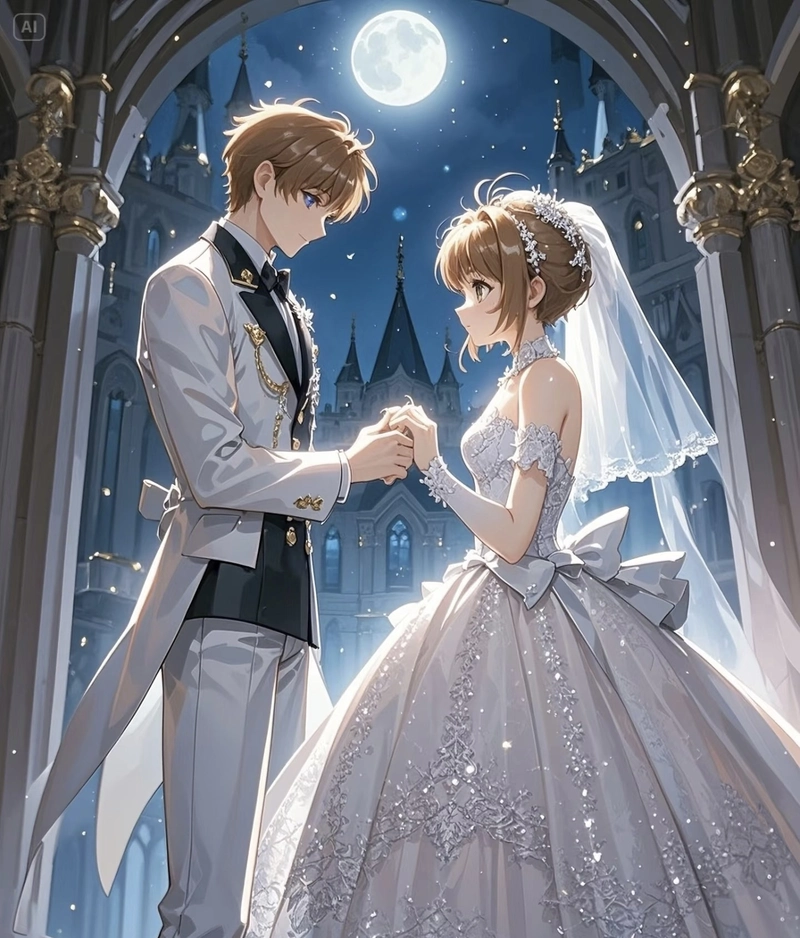 Gương mặt hạnh phúc trong ảnh cô dâu chú rể anime