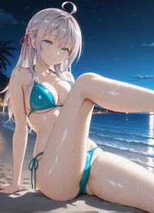 Hình ảnh Alya đứng bikini ướt át khiêu khích