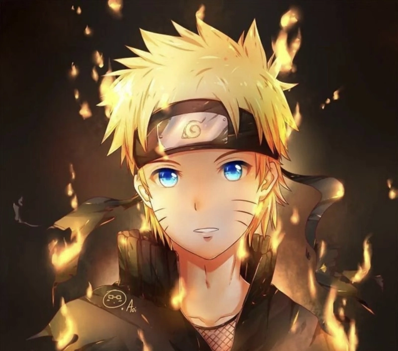 Hình ảnh Naruto với ánh mắt sắc nét đầy quyết tâm