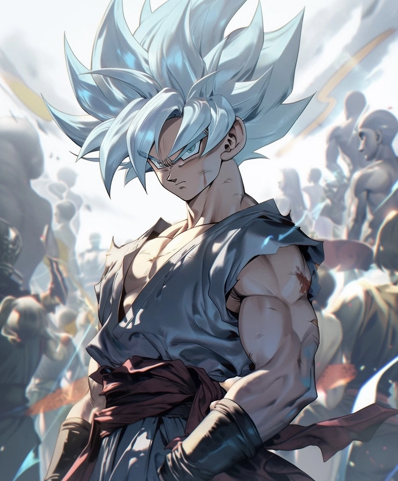 Hình ảnh bàn tay tung đòn Goku cùng hiệu ứng ánh sáng