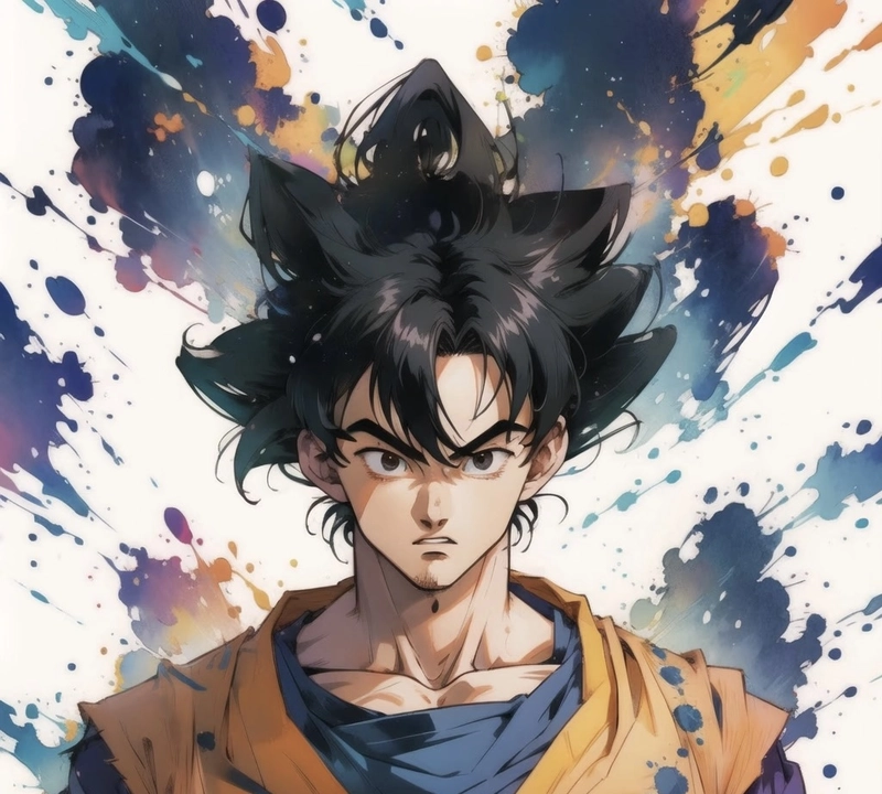 Hình ảnh biểu cảm nghiêm túc Goku tạo cảm giác đầy uy lực