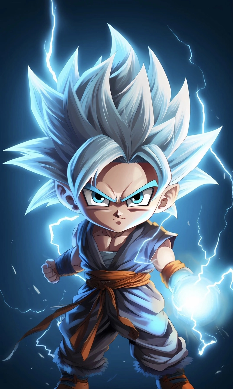 Hình ảnh dáng đứng mạnh Goku với phong thái chiến đấu nổi bật