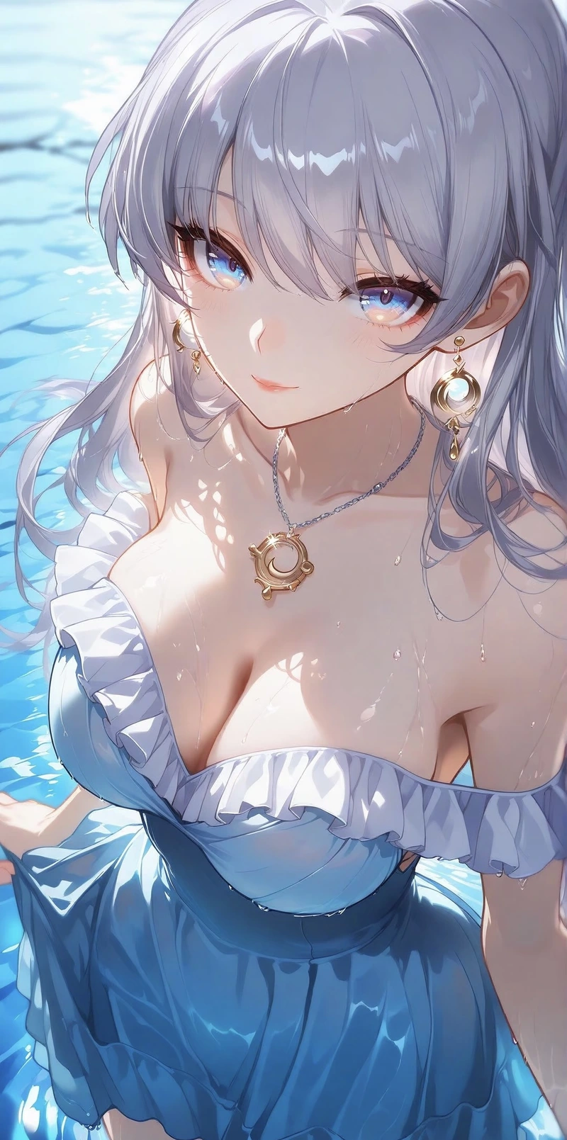 Hình ảnh gái anime mlem với ánh mắt đầy cuốn hút