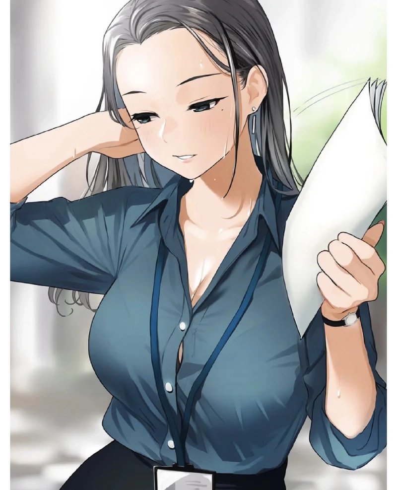 Hình ảnh gái anime mlem với tạo dáng nhẹ nhàng đáng yêu