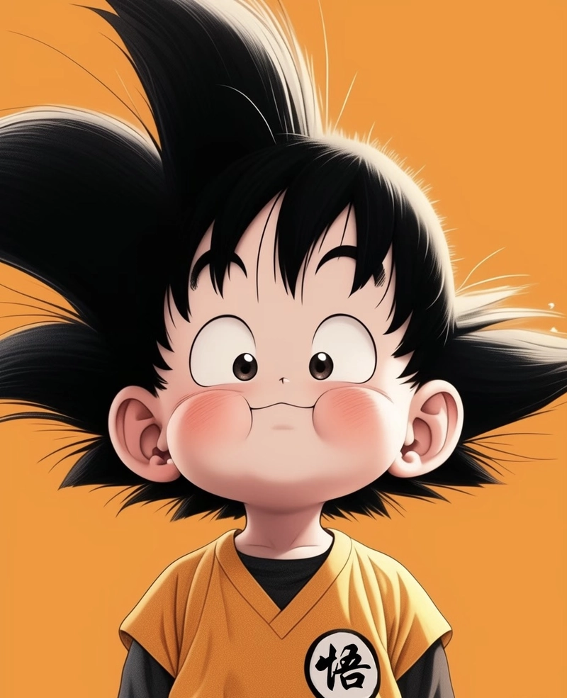 Hình ảnh góc chụp nghiêng Goku nổi bật từng đường nét