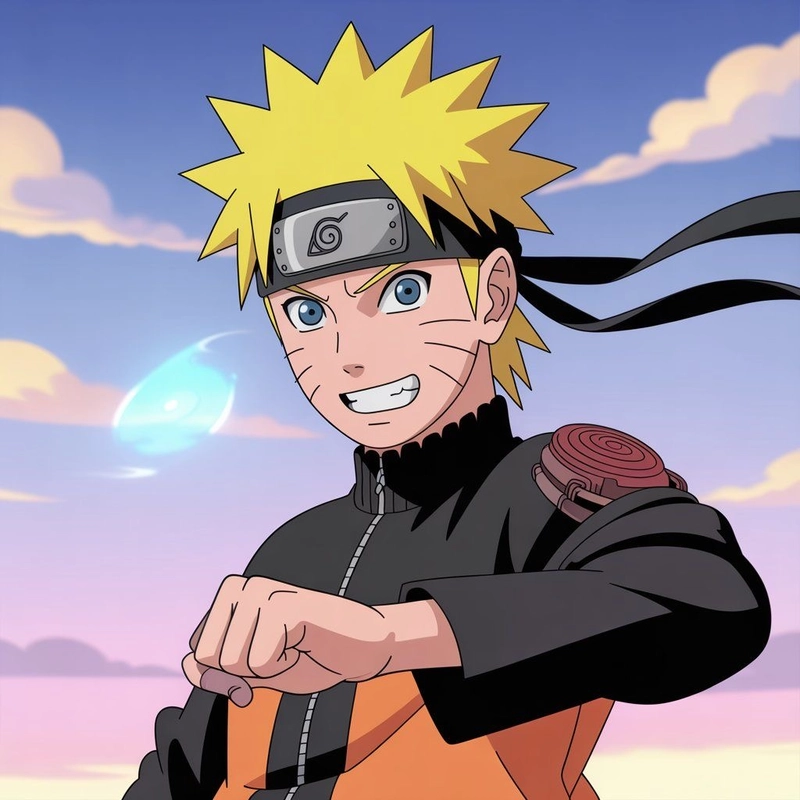 Hình ảnh góc chụp nghiêng Naruto làm nổi bật đường nét