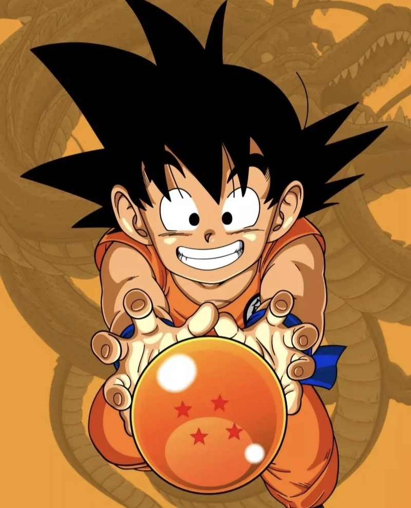 Hình ảnh gương mặt điển trai Goku cùng biểu cảm đầy tự tin