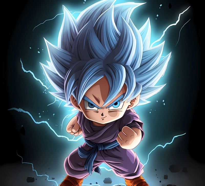Hình ánh mắt mạnh mẽ Goku nổi bật đầy quyết tâm chiến đấu