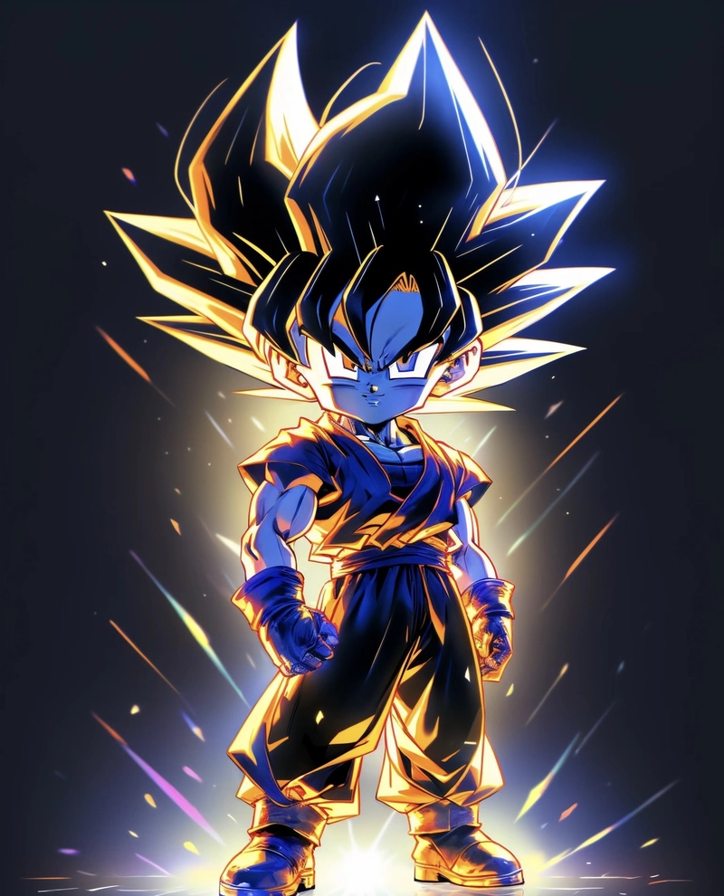 Hình ánh nhìn tập trung Goku cùng phong thái chiến binh mạnh