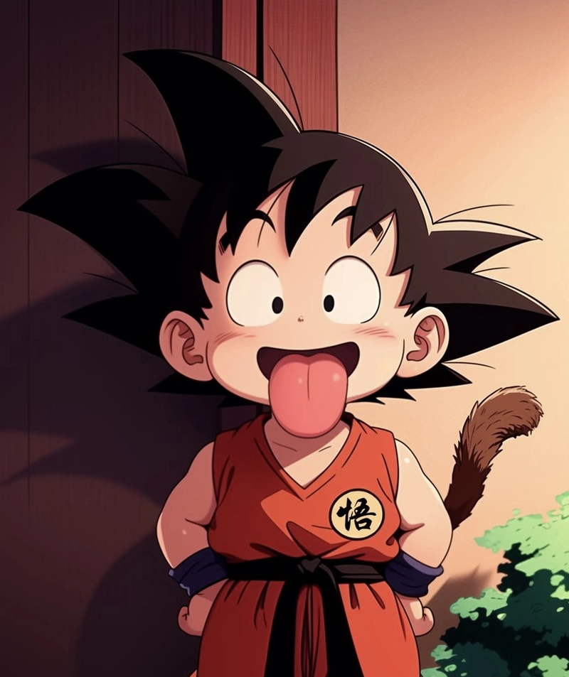 Hình ảnh nụ cười nhẹ Goku làm rõ nét gương mặt sáng