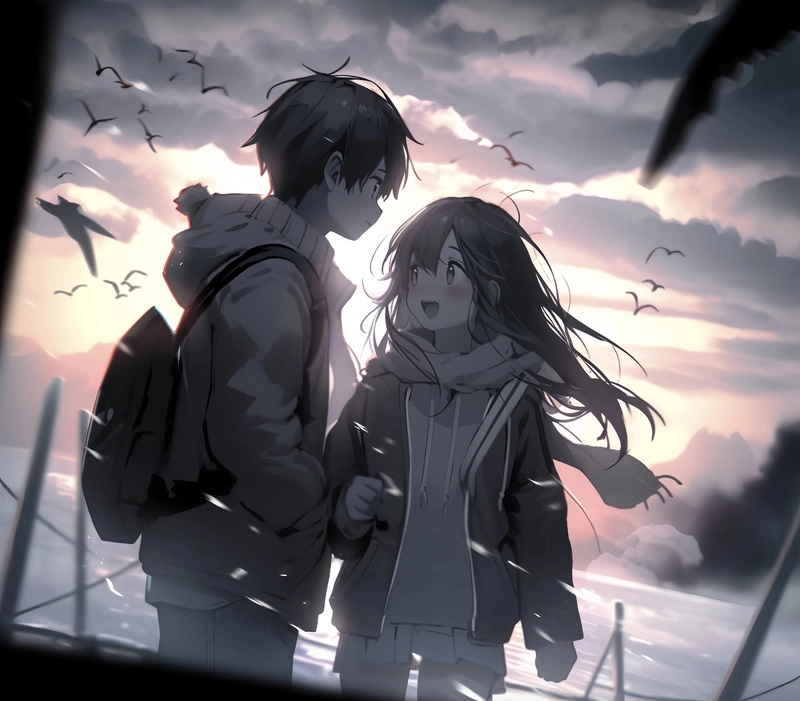 Hình anime cặp đôi đẹp đầy cảm xúc