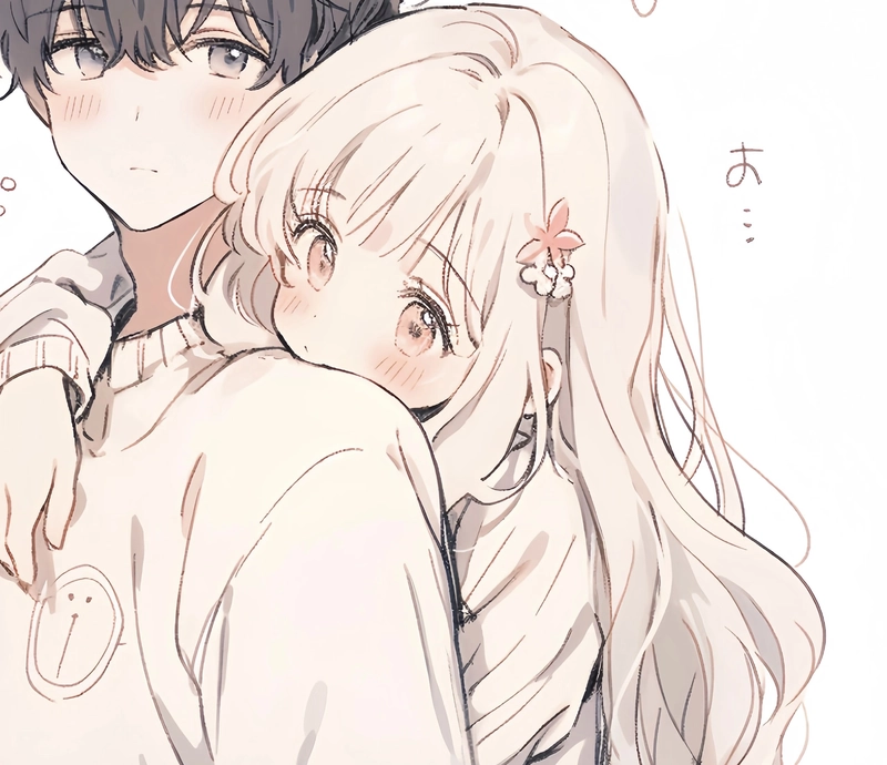 Hình anime cặp đôi trẻ trung đáng yêu