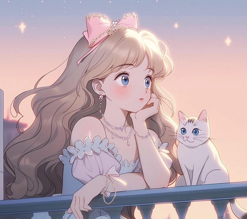 Hình anime cute đáng yêu phong cách đơn giản