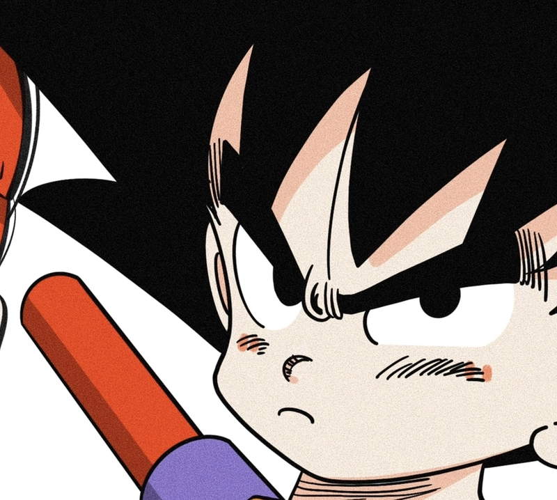 Hình biểu cảm nghiêm túc Goku làm rõ khí chất mạnh mẽ
