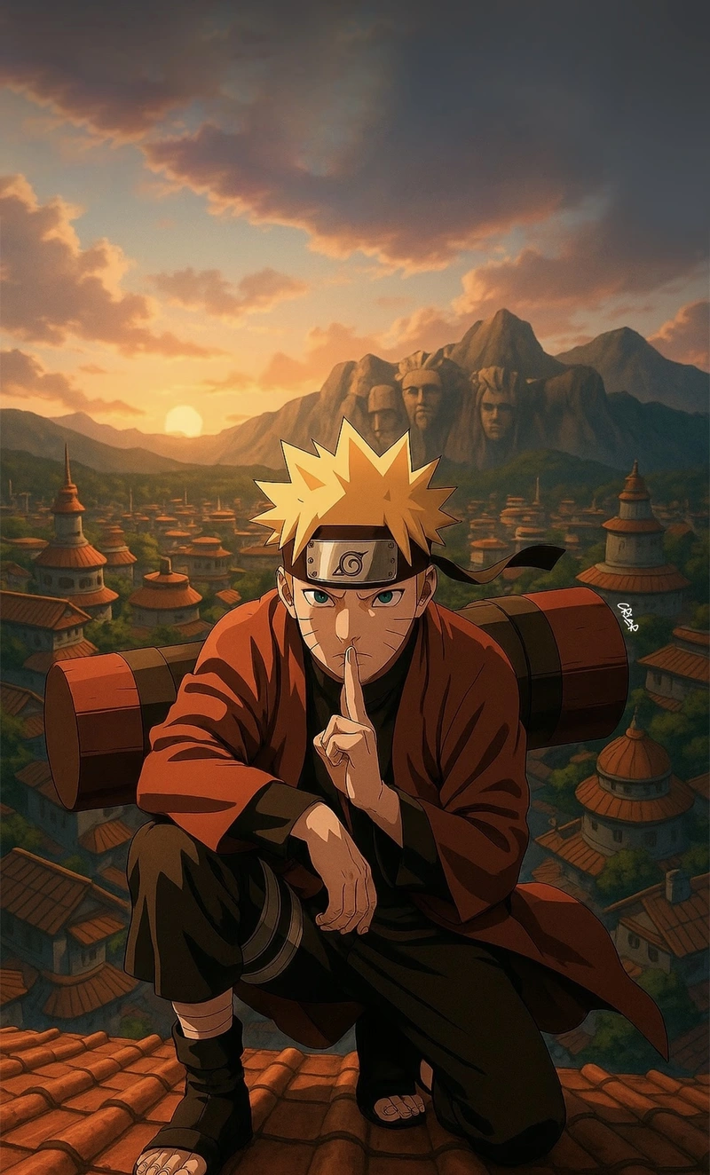 Hình biểu cảm vui vẻ Naruto làm nổi bật gương mặt