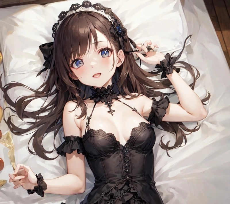 Hình gái anime mlem với tạo dáng tự nhiên đáng yêu