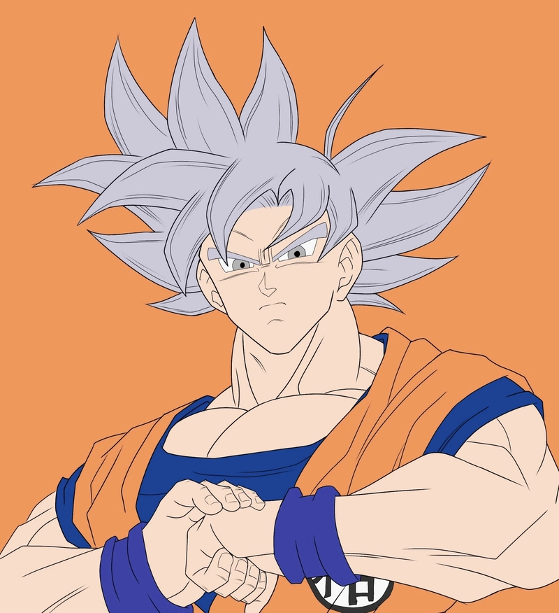 Hình góc chụp gần Goku rõ từng đường nét khuôn mặt