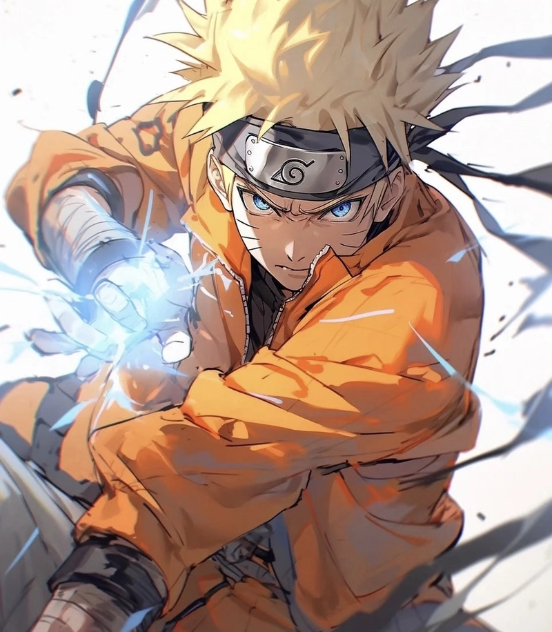Hình góc chụp gần Naruto làm rõ từng đường nét