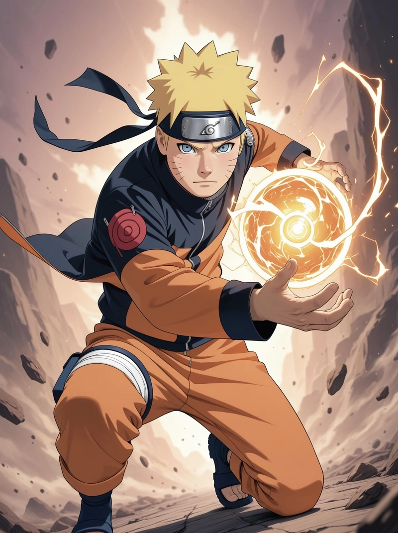 Hình gương mặt Naruto cùng nụ cười quen thuộc dễ nhận biết