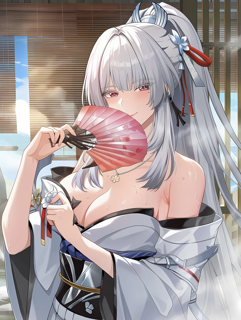 Hình gương mặt xinh gái anime mlem cùng biểu cảm nhẹ