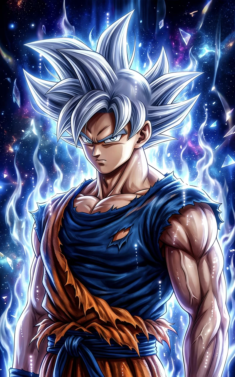 Hình mái tóc dựng Goku rõ từng chi tiết dưới ánh sáng